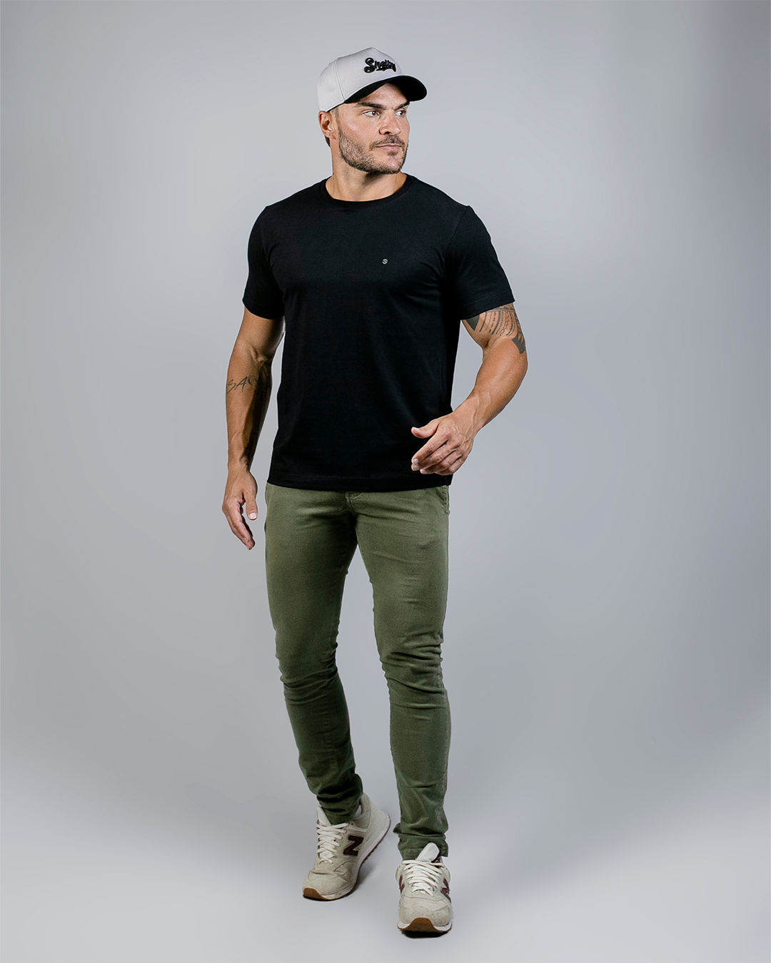 Boné Aba Curva Snapback Mr. Shelby MS-3 Cinza e Preto