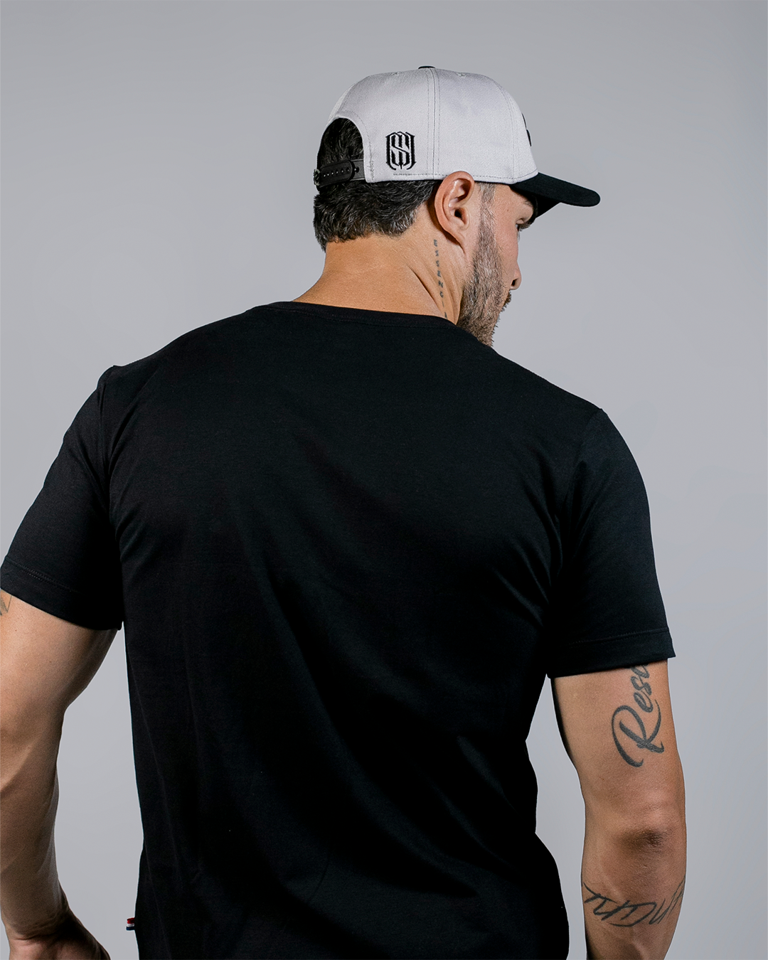 Boné Aba Curva Snapback Mr. Shelby MS-3 Cinza e Preto