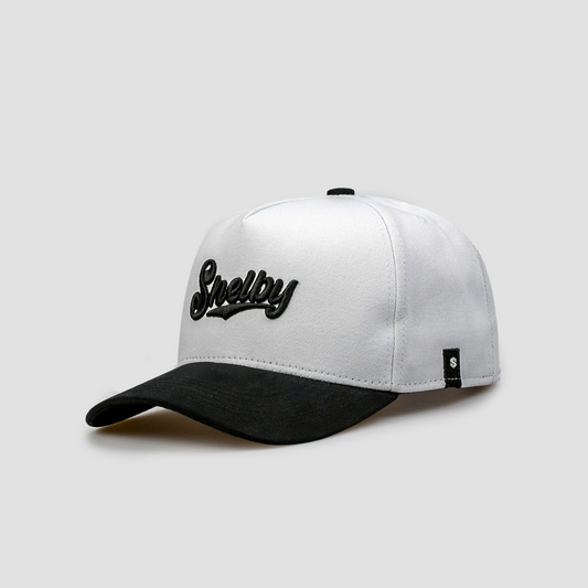 Boné Aba Curva Snapback Mr. Shelby MS-3 Branco e Preto