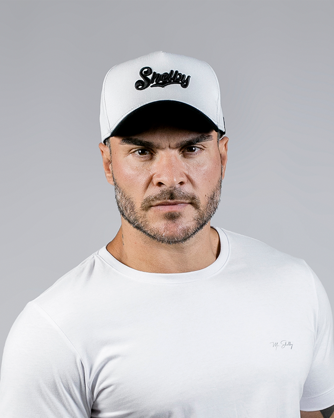 Boné Aba Curva Snapback Mr. Shelby MS-3 Branco e Preto
