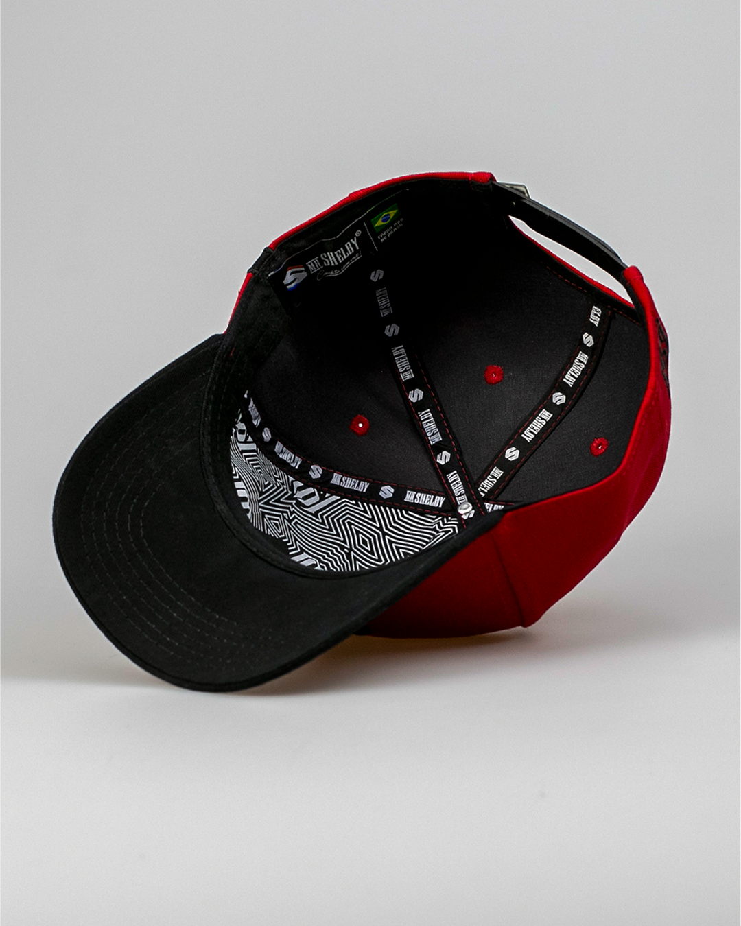 Boné Aba Curva Snapback Mr. Shelby MS-3 Vermelho e Preto
