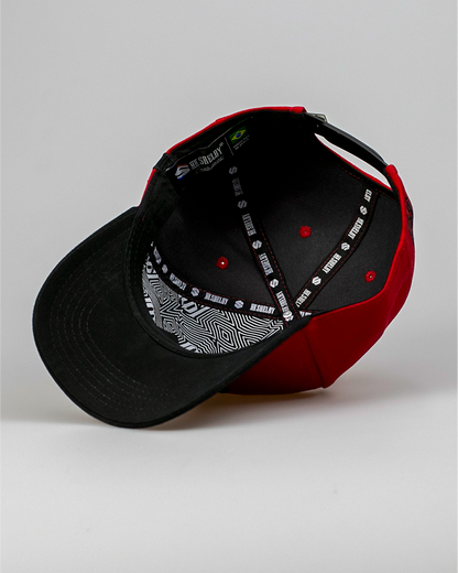 Boné Aba Curva Snapback Mr. Shelby MS-3 Vermelho e Preto