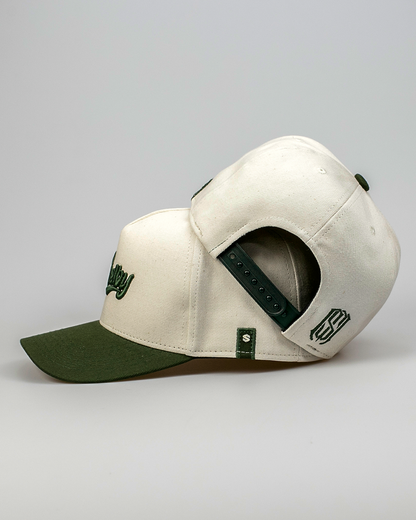 Boné Aba Curva Snapback Mr. Shelby MS-3 Off White  e Verde