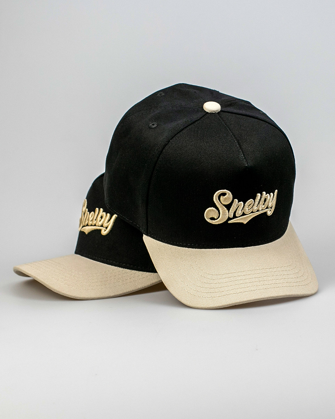 Boné Aba Curva Snapback Mr. Shelby MS-3 Preto e Bege