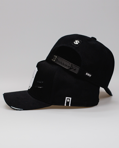 Boné Aba Curva Snapback Mr. Shelby MS-1 Destroyed Preto e Branco