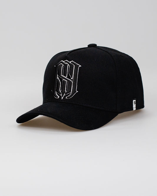 Boné Aba Curva Snapback Mr. Shelby MS-1 Preto e Branco