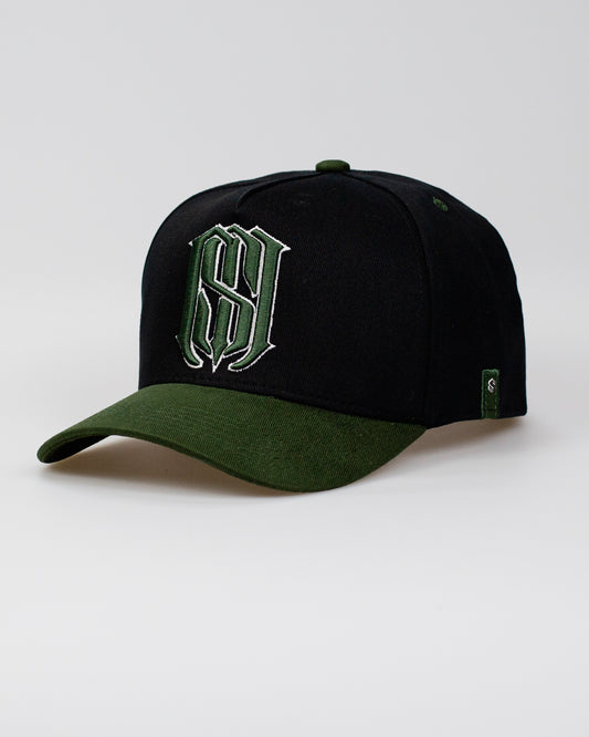 Boné Aba Curva Snapback Mr. Shelby MS-1 Preto e Verde