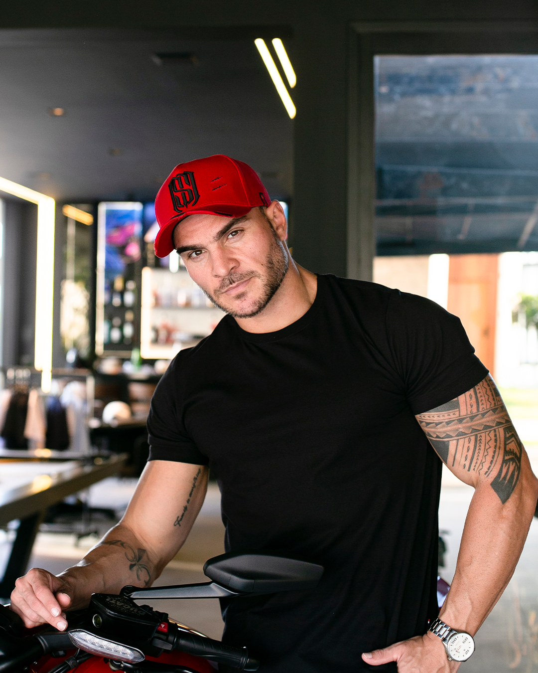 Boné Aba Curva Snapback Mr. Shelby MS-1 Destroyed Vermelho