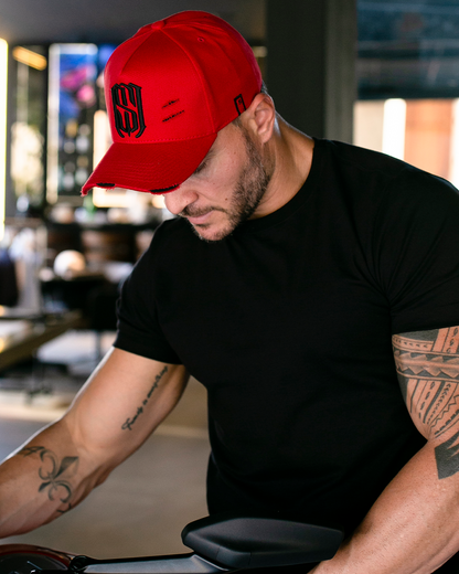 Boné Aba Curva Snapback Mr. Shelby MS-1 Destroyed Vermelho