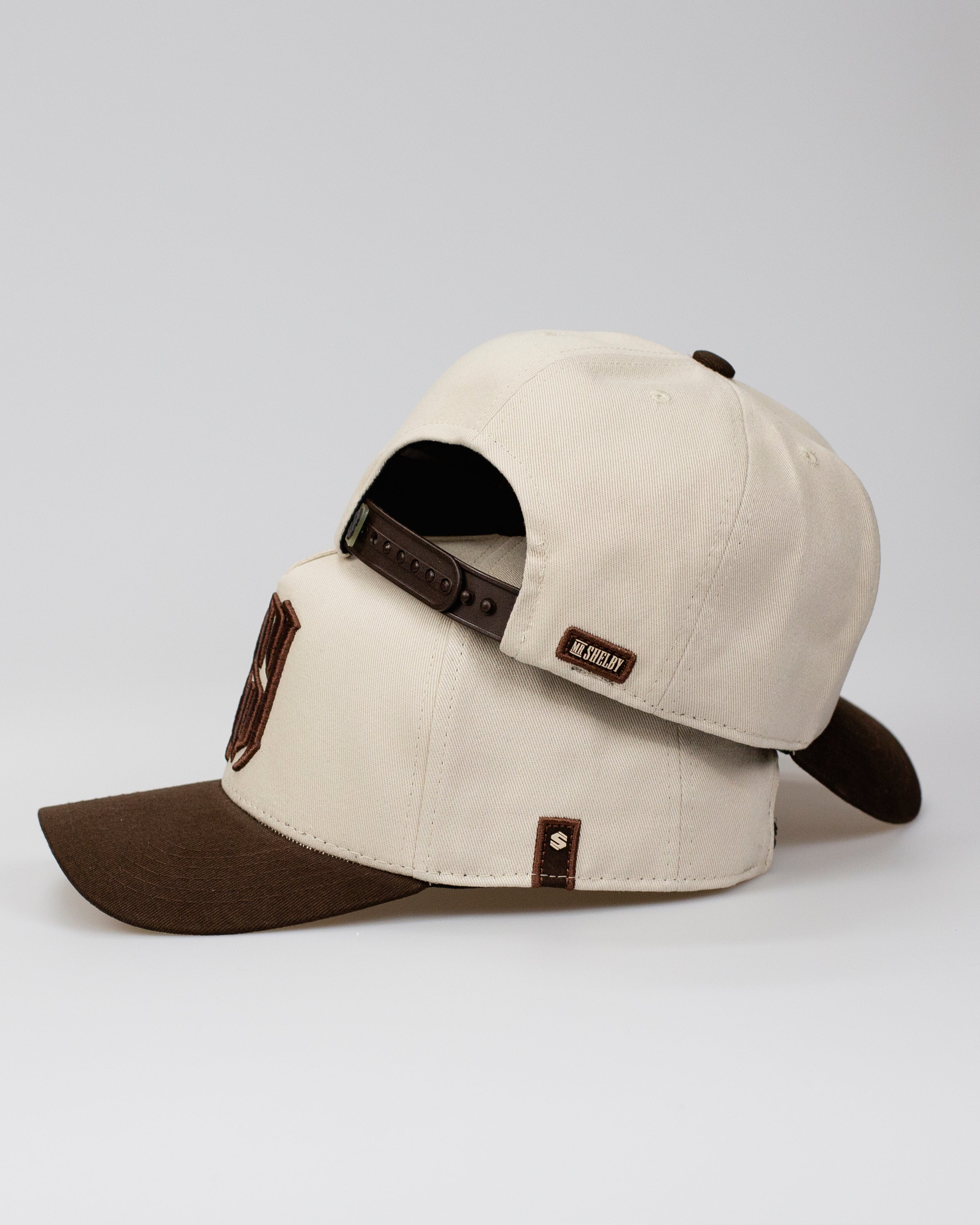 Boné Aba Curva Snapback Mr. Shelby MS-1 Bege e Marrom