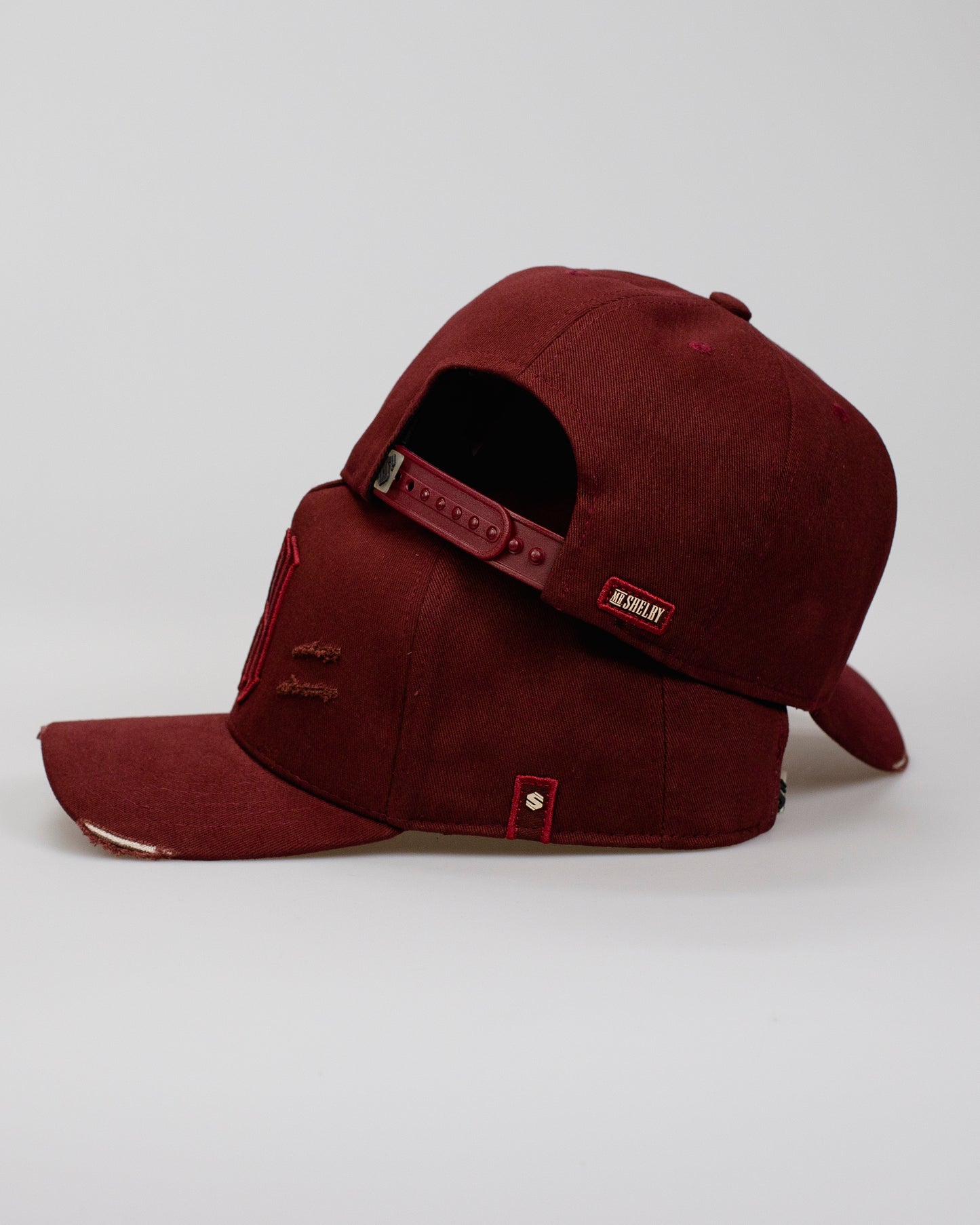 Boné Aba Curva Snapback Mr. Shelby MS-1 Destroyed Details Vinho