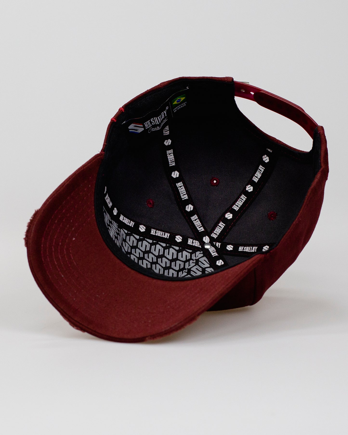 Boné Aba Curva Snapback Mr. Shelby MS-1 Destroyed Details Vinho