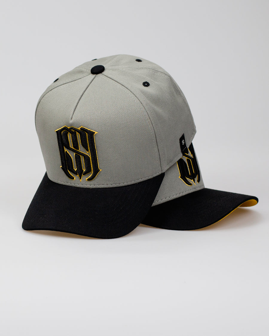 Boné Aba Curva Snapback Mr. Shelby MS-1 Cinza e Preto