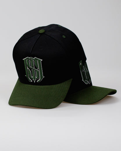 Boné Aba Curva Snapback Mr. Shelby MS-1 Preto e Verde