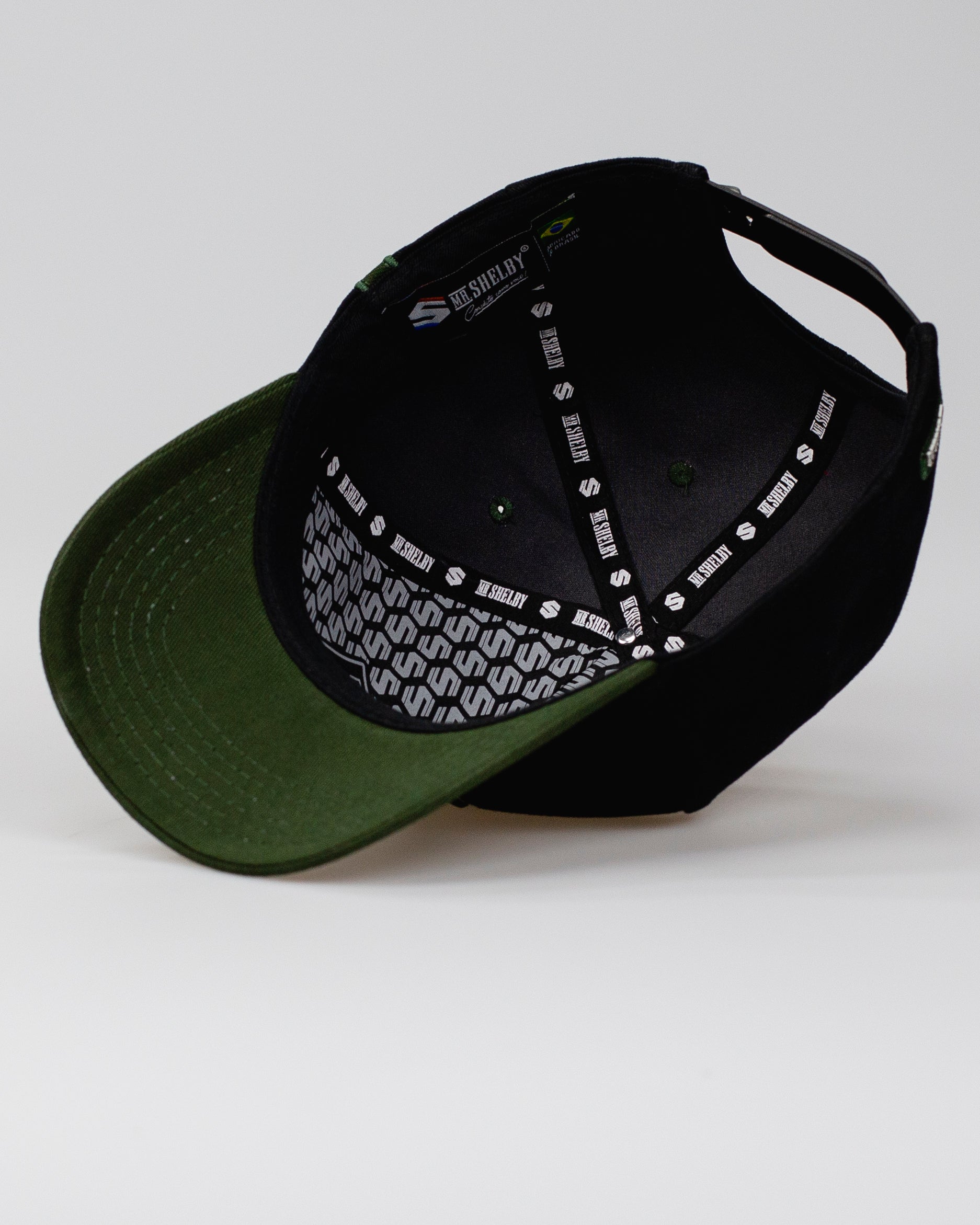 Boné Aba Curva Snapback Mr. Shelby MS-1 Preto e Verde