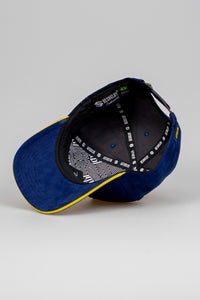 Boné Aba Curva Snapback Mr. Shelby Suede Azul e Amarelo