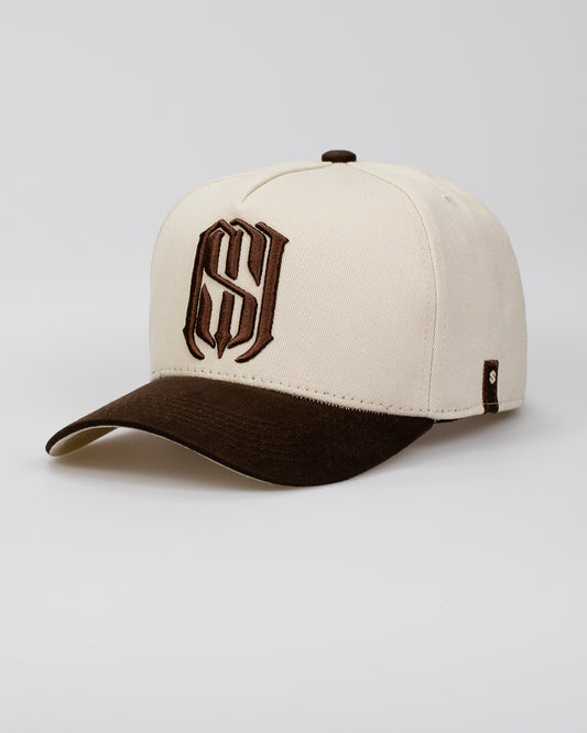 Boné Aba Curva Snapback Mr. Shelby MS-1 Bege e Marrom