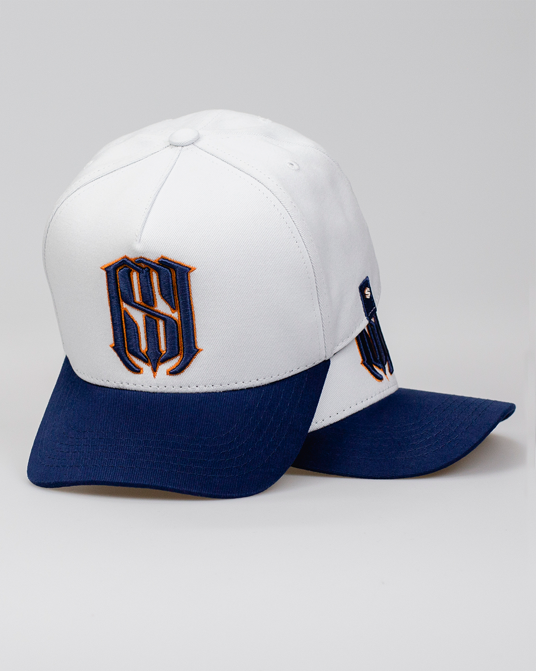 Boné Aba Curva Snapback Mr. Shelby MS-1 Branco e Azul